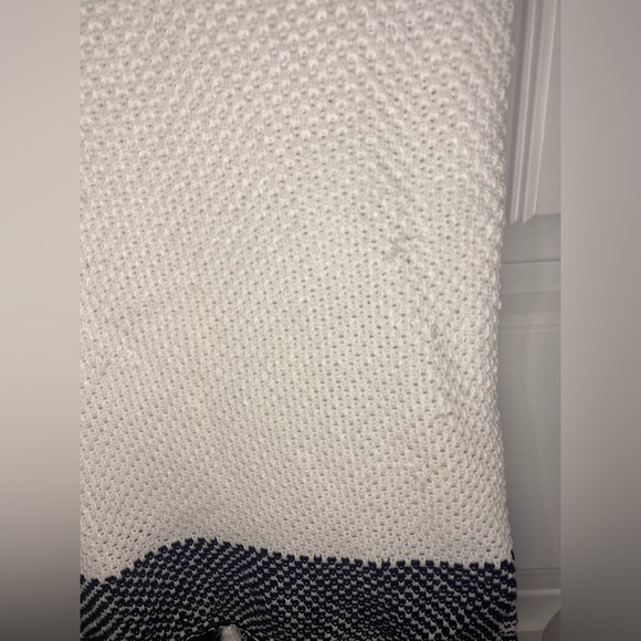 Anthropologie White Allen Sweater Tee with Black and White pom detail - Picture 3 of 9